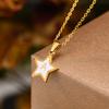 Initial Alphabet A-Z 26 Letter Star Pendant Necklaces for Women,Cute Romantic Stainless Steel Charm Necklace Name Collar Jewelry