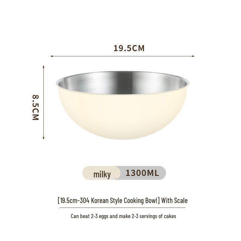 Colorful Korean Style Stainless Steel Washbasin & Salad Bowl Set for Kitchen: Baking, Egg Beating, Seasoning