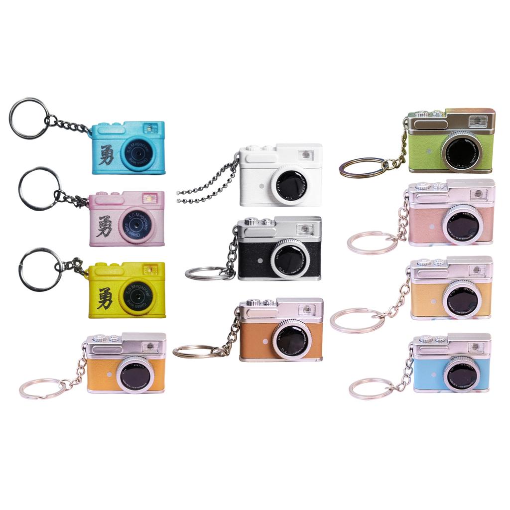 Creative Mini DSLR Camera Glowing Keychain Featuring Flashing Sound Effect Perfect Gift for Photography Fans and Celebrations