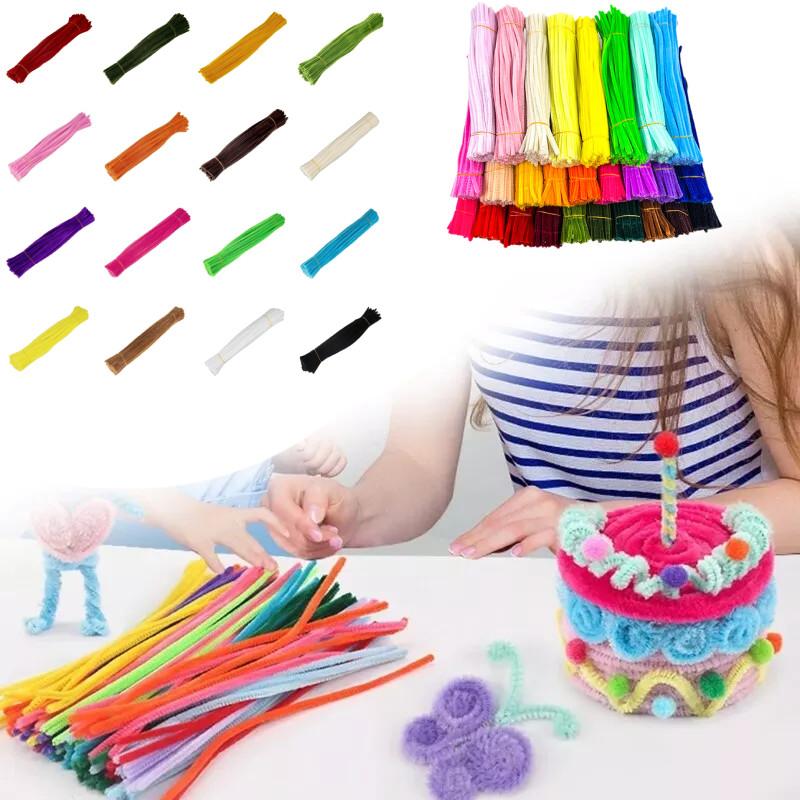 Pcs 100 Colorful Plush Root Twisting Rod Soft Felt Wire Strips Diy Decorations
