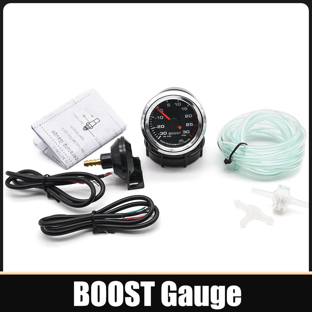 New 12V 2'' 52mm 7 Colors LED Car Boost Gauge Water Temperature Oil Temp Oil Press Air Fuel Ratio Voltmeter Tachometer RPM Gauge