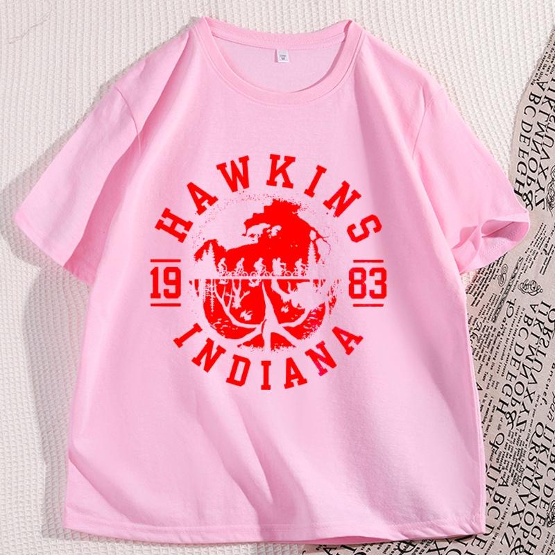 Hawkins 1983 Indiana Tričko pro Muže Ženy Vzhůru nohama Tričko Milovník Filmů Tričko Ležérní Kulatý Výstřih Bavlna Krátký Rukáv
