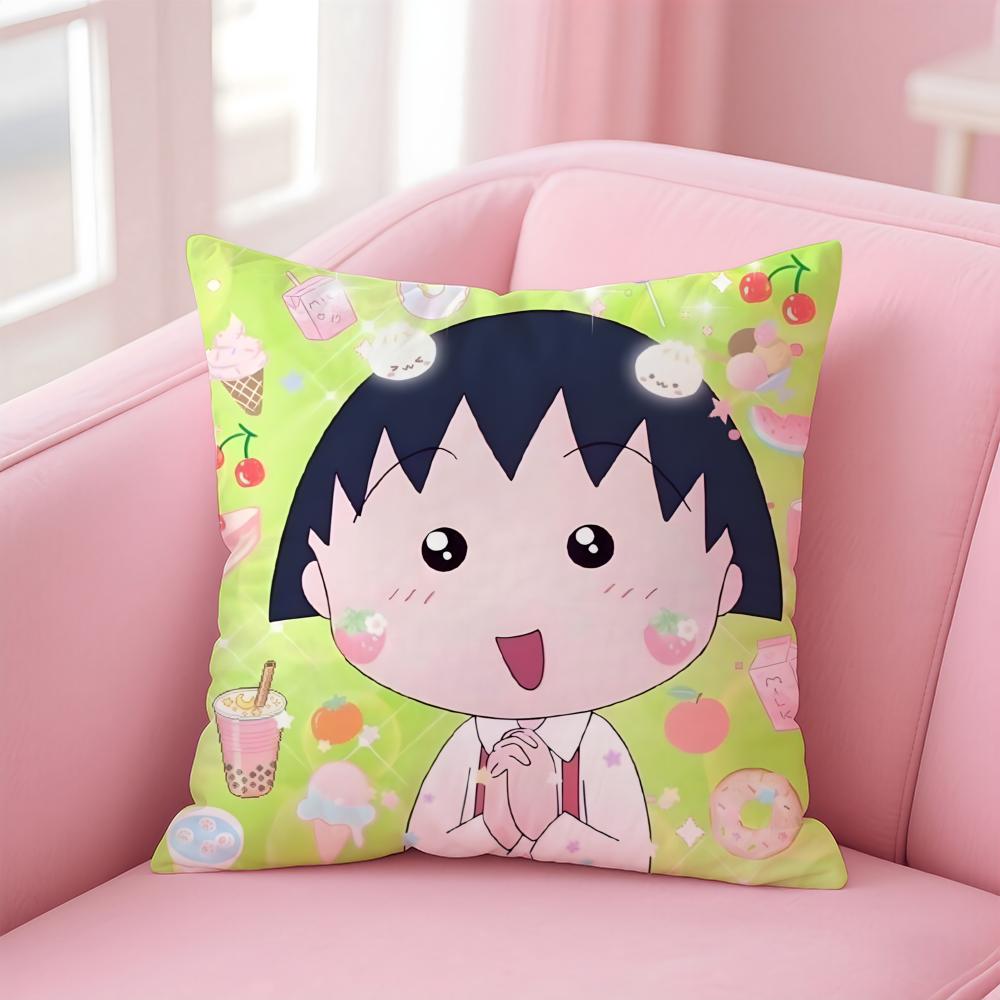 Poszewka na poduszkę Anime C-Chibi Maruko-chanS Wygodna Dwustronna Poszewka Idealna do Samochodu Sofy Sypialni i Nie Tylko