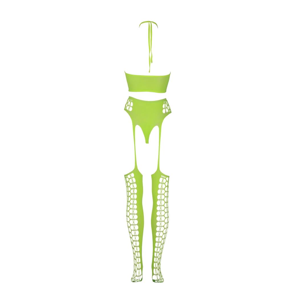 Two-piece bodysuit with crop top and stockings XS/L Ouch! by shots