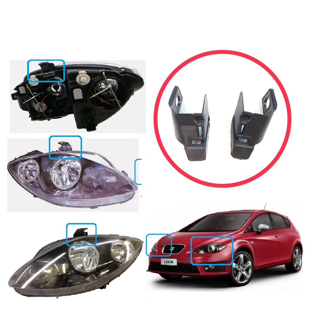 EHL19+EHL20 Headlight Holder Mount Repair Bracket Tab Set Left Right Side for Seat Leon MK2 1P Toledo MK3 5P Altea 5P 5P1941005 5P1941006