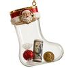 3D Transparent Fillable Christmas Stocking Ornament for Christmas Tree Hanging Decoration, Clear Candy Gift Holder
