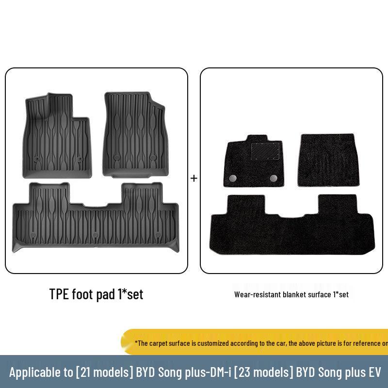 Compatible TPE Floor and Trunk Mats for 2021 BYD Song PLUS
