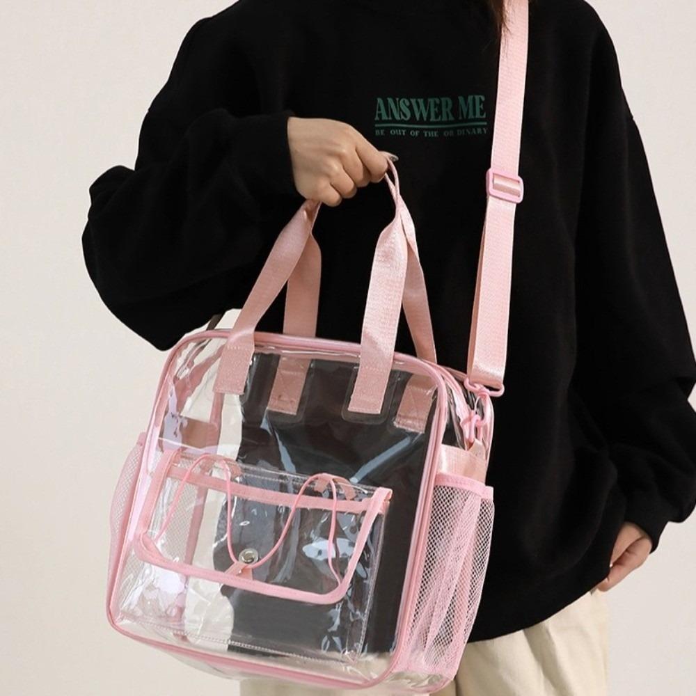 PVC Transparent Crossbody Bag Large Capacity Beach Swimming Bag Water-sprinkling Festival