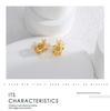 E0532 Christmas Reindeer Zircon Stud Earrings, Women's Gold-Plated Copper, European and American Festive Style.