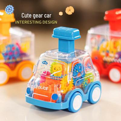 Cross-Border Children's Cartoon Gear Car: Inertia Pull-Back Educational Sliding Toy