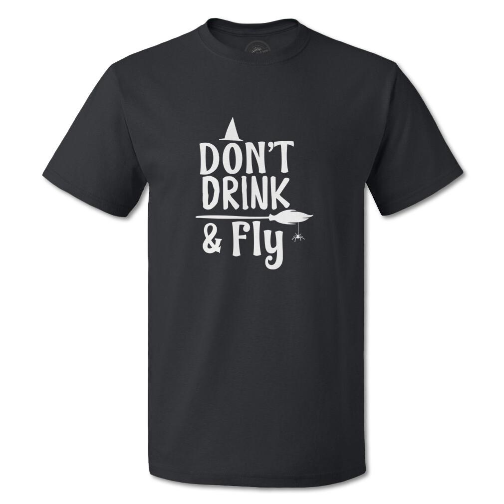Funny Graphic T Shirts Halloween Don T Drink and Fly Cotton Nightmare Top XL