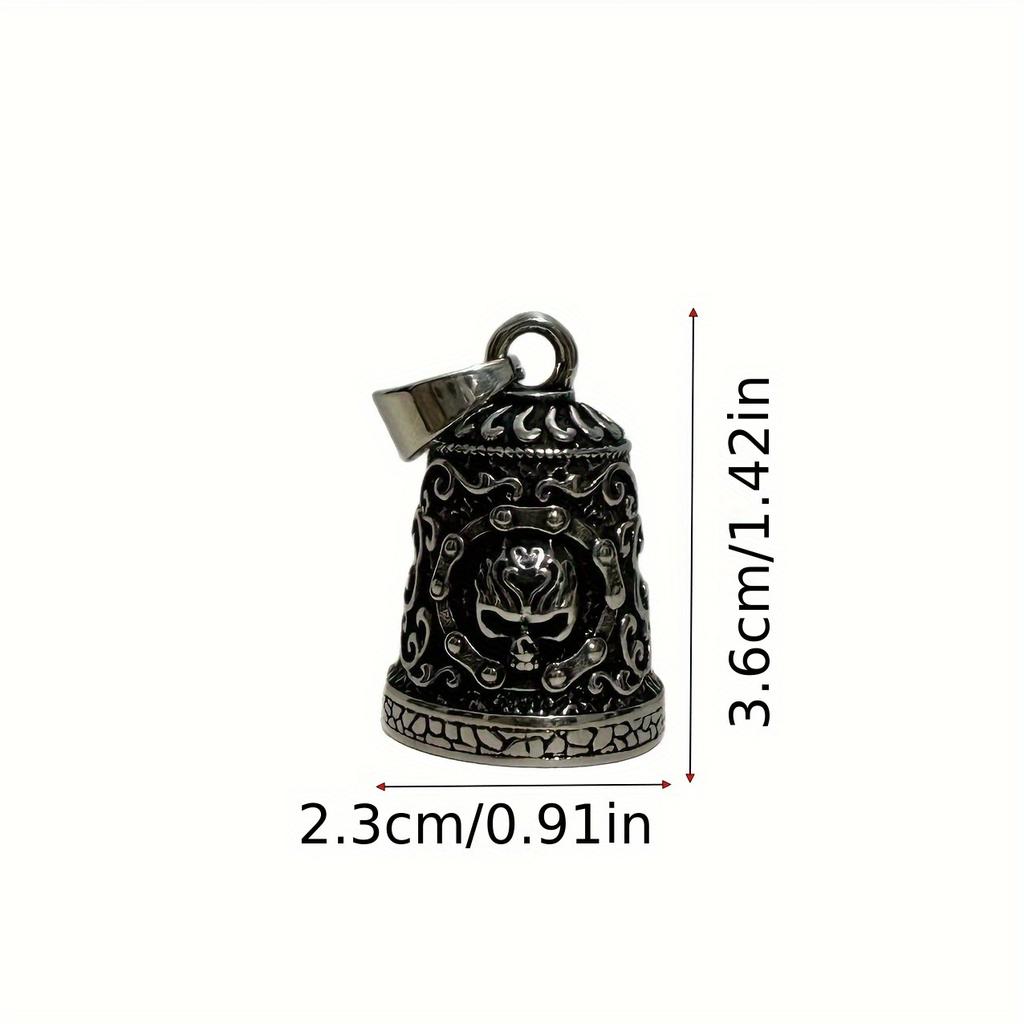 1pc Motorcycle Bell with Skull Design - Fit Metal Keychain for Riders, Lucky Charm Accessory for Motorcycle Enthusiasts & Pet Owners, Rider Lucky