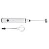 Piccola frusta elettrica portatile, mini schiumatore per caffè, latte, cioccolata calda, ricarica USB, bianco