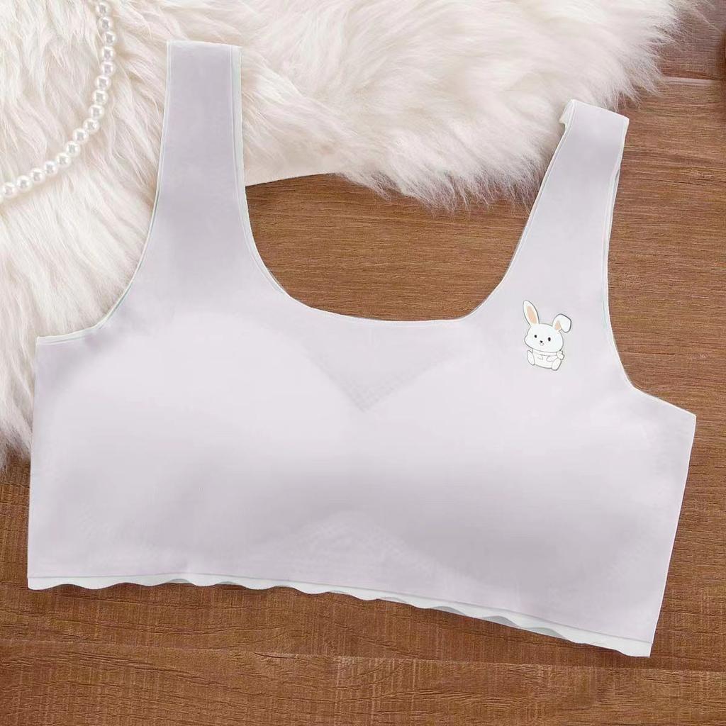 Thin development girls' underwear women's ice silk seamless junior high school and high school students sports shock-proof vest three-stage bra