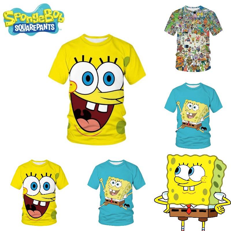 Cute 3d Spongebob Squarepants Cartoon T-shirt For Boys And Girls