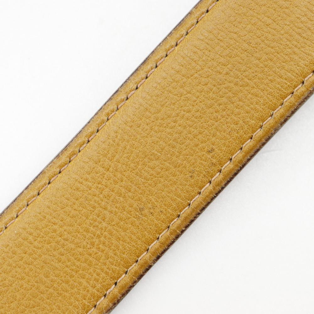 Hermes H Belt Belt Vintage Black Calfskin/Plated Gold Women Used