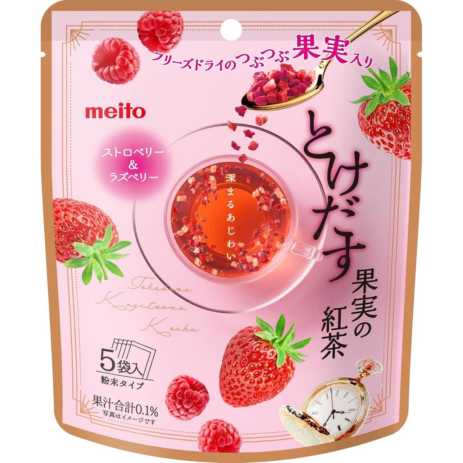 Meito Tokedasu Fruit Tea Strawberry Raspberry 5P