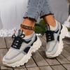 Fashion 2024 Shoes Female Lace Up Women's Vulcanize Shoes Autumn Mixed Colors Breathable Mesh Casual Sports Comfortable Walking Shoes