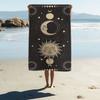 Bohemian Sun Moon Star Pattern Oversized Beach Towel - Quick-Dry Super Absorbent Lightweight for Swimming,Modern Bohemian Style