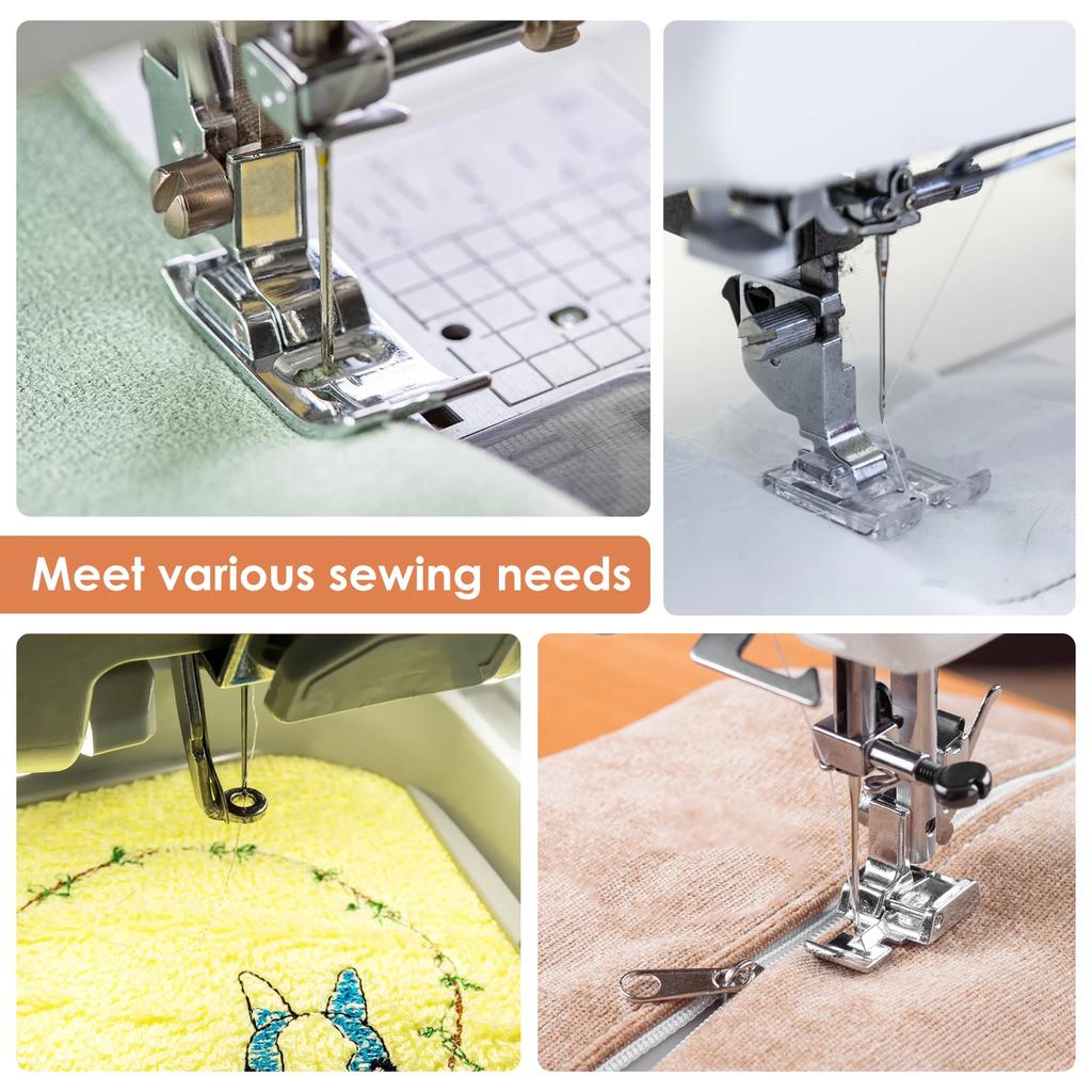11Pcs Sewing Machine Presser Foot Set Snap On Presser Foot with Pleating Foot Invisible Zipper Foot Sewing Machine Accessories