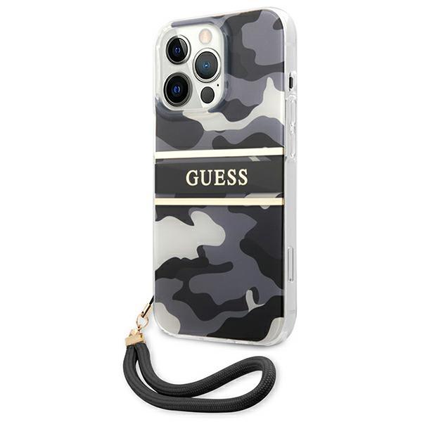 Guess Guhcp13Lkcabbk Iphone 13 Pro / 13 6,1 Czarny/Black Hardcase Camo Strap Collection