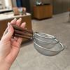 Wooden Handle Stainless Steel Small Colander Fine Mesh Oil Strainer Multi-Function Filter Mesh Flour Sifter Kitchen Baking Tools