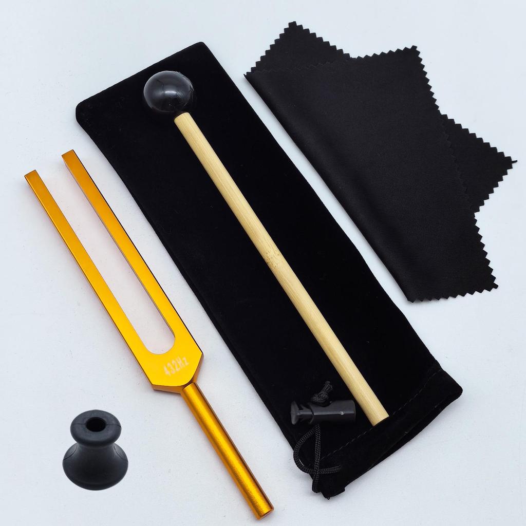 Gold 432HZ Aluminum Alloy Colored Tuning Fork with Triangle Shape.
