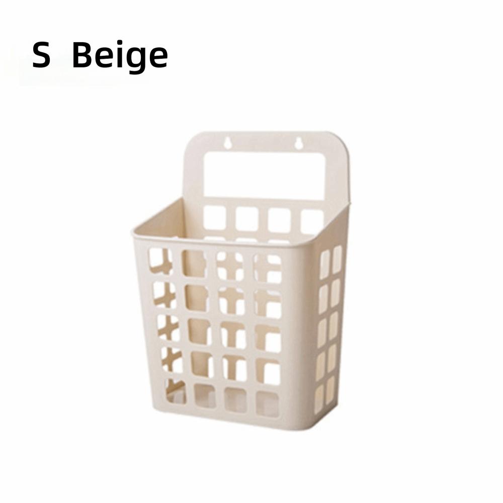 

Folded Hanging Laundry Basket Draining Holes Dirty Laundry Organizer Bedroom Closet Beige-S