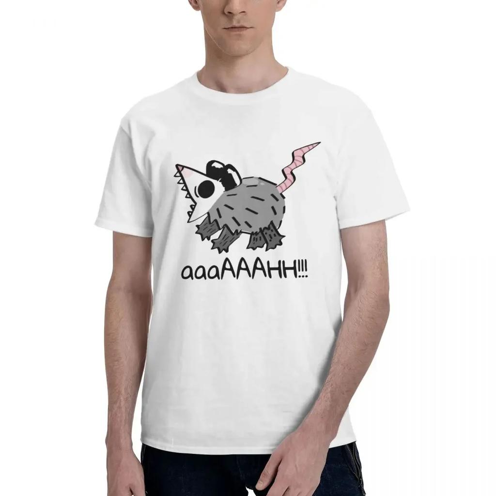 Opossum Scream Oversized Graphic T Shirt Crewneck Unique T-Shirts for Men Women Man Tee Y2K Clothes Short Sleeve Tops