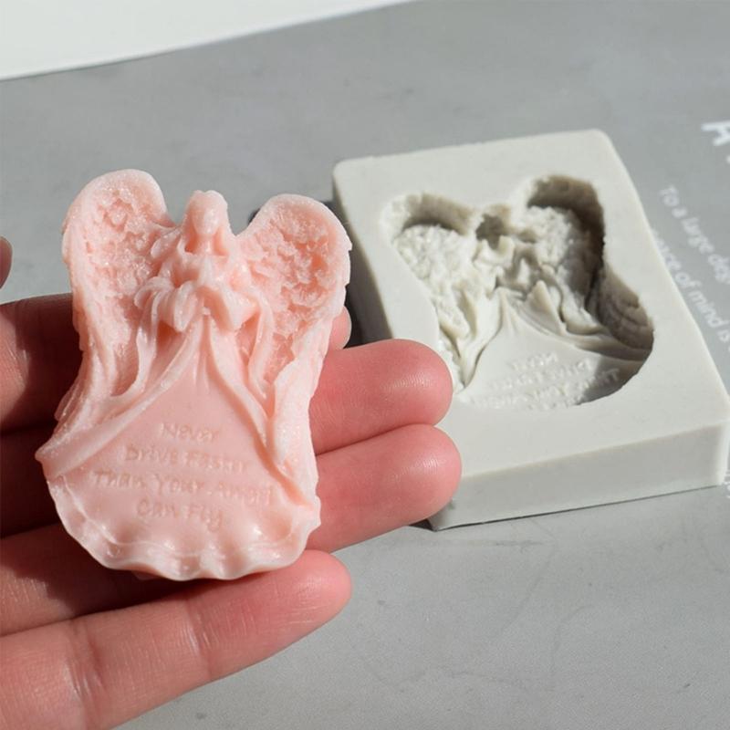 Silicone Pray Angel Plaster Candle Mold Epoxy Clay Craft DIY Ornaments Jewelry Making Tool Chocolate Fondant Mold