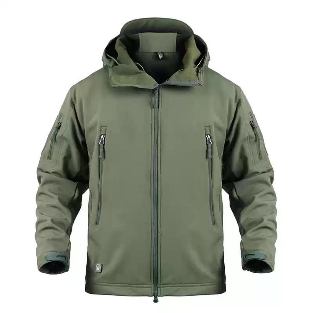 LANBAOSI Tactical Military Softshell and Ideal for Outdoor Activities like and Work Green Men's Jacket, Warm, Camouflage-Lined, Multifunctional,