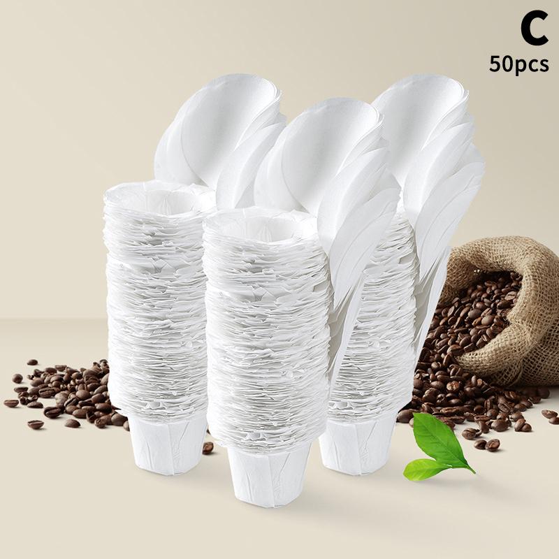Universal Fit Disposable Paper Coffee Filter for Keurig Single-Serve Reusable K-Cups Coffee Maker - Pack of 100