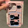 New Lychee Pattern Skateboard Cat Suitable for Apple 16 Mobile Phone Case Iphone15p Protective Case 14p Leather Pattern Soft Shell