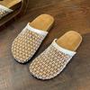 Thick-bottomed fishing net bag head half slippers women's summer wear 2025 new one-pedal hollow mesh cool slippers