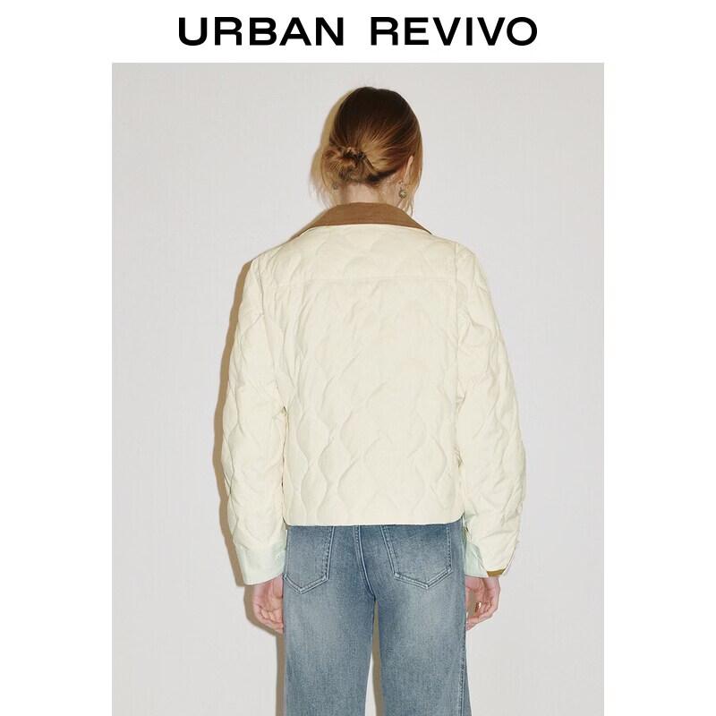UR Autumn Contrast Collar Down Jacket