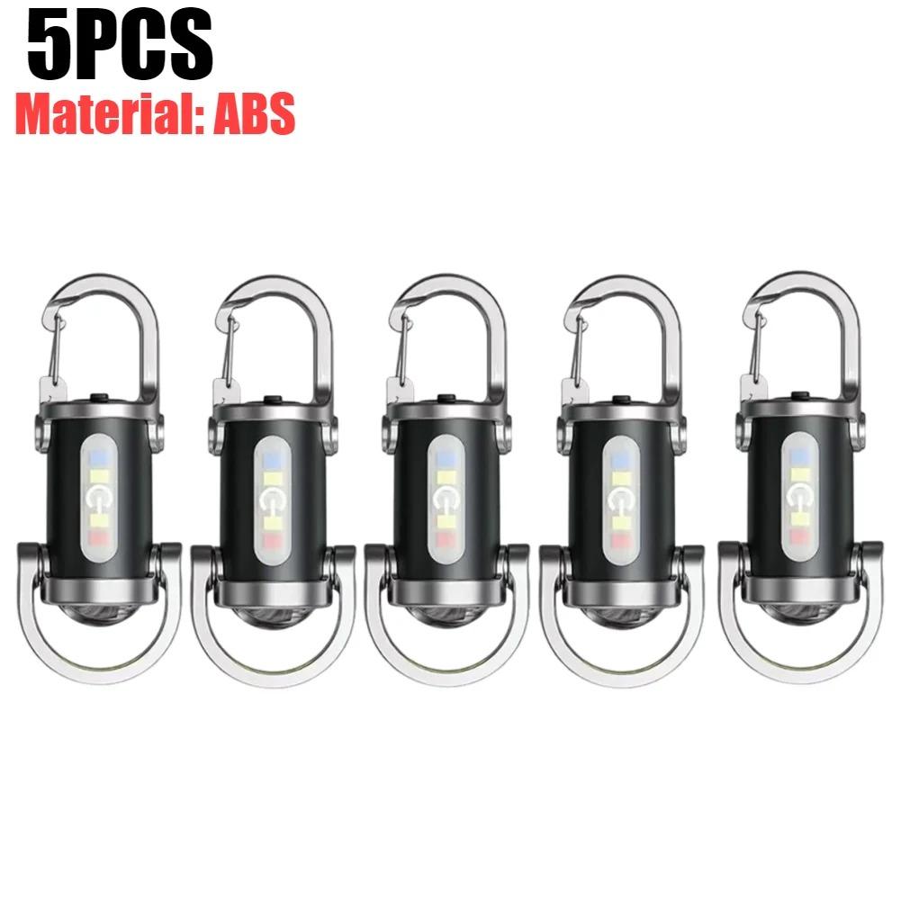 Mini Flashlight Rechargeable LED Keychain Flashlight 3-in-1 Waterproof Keychain Flashlight with Multiple Lighting Modes for Camping Daily Use
