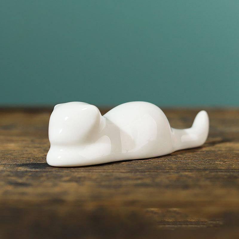 Mini søt dyr Paint Pensel Pen Rest Keramiske Ornamenter Kinesisk kalligrafi Skrivepennholder Håndverk Penn Pute NYHET
