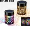 Solar Outdoor Wall Lights 2 Pack, Iron Art Mandala Projection Lamp, Waterproof Exterior Decor RGB Fairy Light for Garden Patio Courtyard Balcony Villa