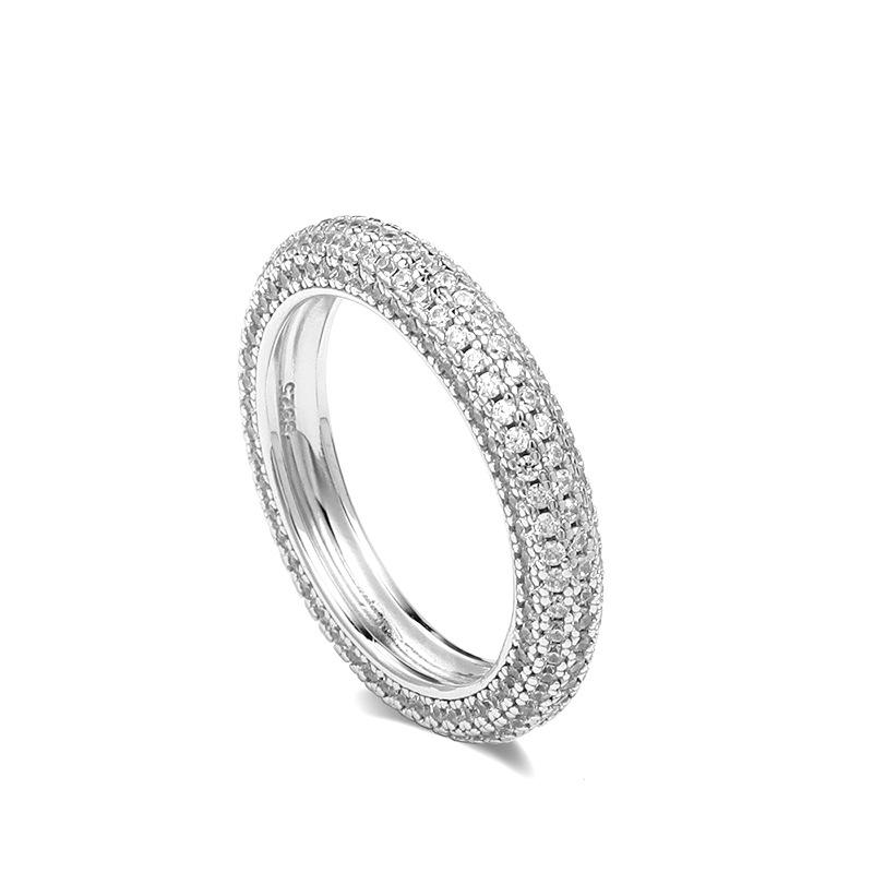 S925 Sterling Silver Moissanite Ring - Women's Classic Light Luxury Design