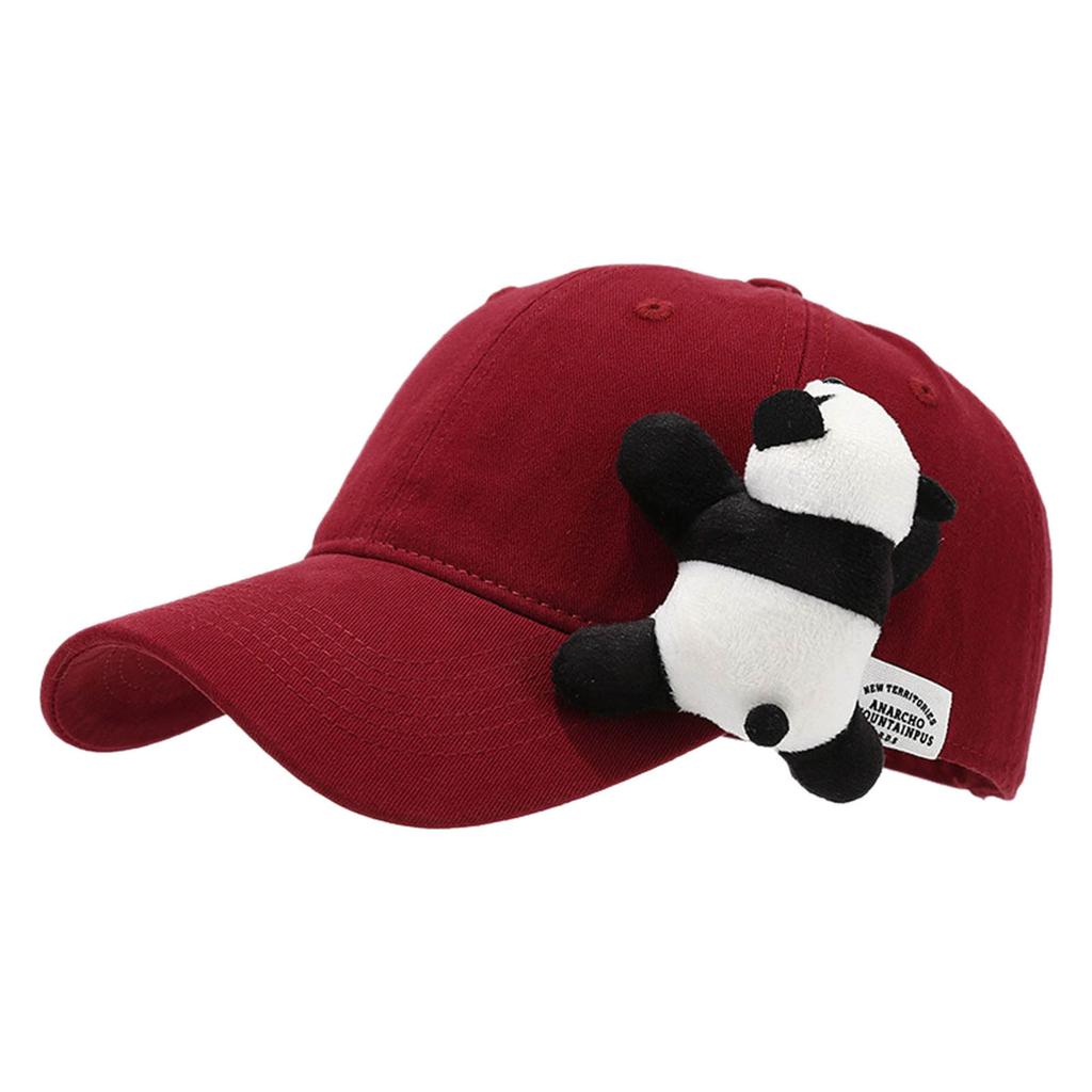 Women Chinese Panda Baseball Hat For Girls Women Unisex Panda Adjustable Hat Cute Stuffed Panda