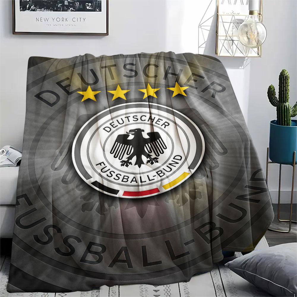 German Football Association Printed Flannel Blanket, soft throw for bedroom sofa, washable, fan merchandise, great gift.