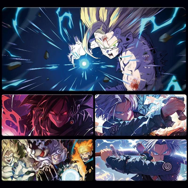 Men Boys Mouse Pad Cartoon Anime Dragon Ball Leather Mouse Pad Son Goku High Definition PrintingPad Large Game Mouse Pad Laptop Keyboard Pad