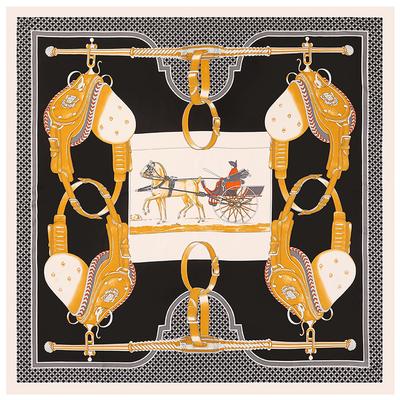 Silk Scarf Women Large Shawls Stoles Horse Print Square Scarves Echarpes Foulards Femme Wrap Bandanas 130*130CM
