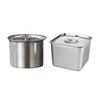 Stainless Steel Square Seasoning Box with Handles Heavy-Duty Storage Container for Lard Sauces Condiments Rust-Proof Spice Box for Home Commercial