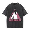 Anime Ghost in The Shell Motoko Kusanagi Vintage Gewaschene T-Shirts Herren Damen Kleidung Lässige Kurzarm Oversize T-Shirts Oberteile
