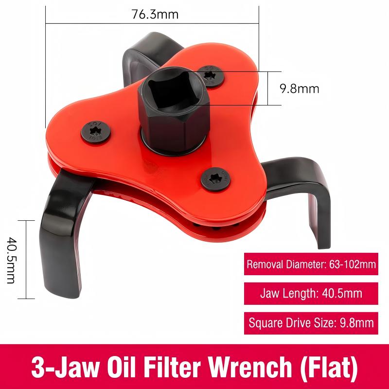 Auto Oil Three-claw Filter Wrench Oil Compartment Disassembly and Assembly Adjustable Disassembly Anti-skid Oil Filter Tool flat head
