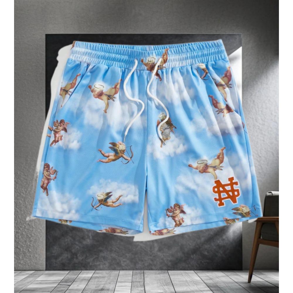 Summer Shorts Men's Trendy Europe and America Street Fashion 3D Printed Men's and Women's Trendy Sports Shorts