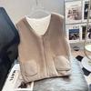 Padded Vest Women Winter Thickened Bottoming Undershirt  Solid Color Warm Sleeveless Vest