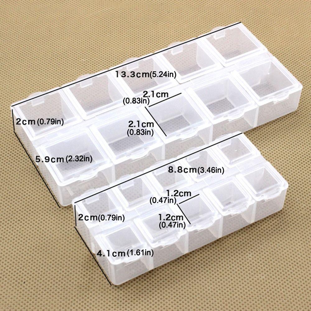10 Grid Earrings Necklace Organizer Double Row Pill Box Holder Container Medicine Storage Case