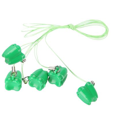 Caja de Almacenamiento de Dientes de Leche para Bebé de Plástico con Cuerda, Collares Ahorrador de Dientes, Verde, 5 Piezas